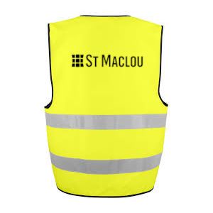 GILET HAUTE VISIBILITE JAUNE FLUO "ST MACLOU" COEUR + DOS 2