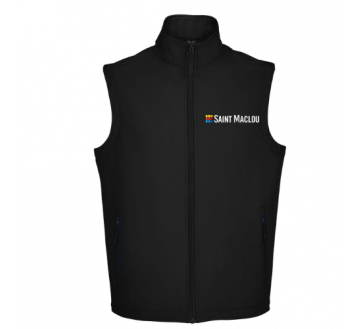 SOFTSHELL HOMME NOIR SANS MANCHE 4XL COEUR/DOS "ST-MACLOU"