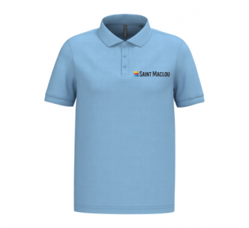 POLO HOMME SKY BLUE K254 M.COURTES BRODERIE COEUR "ST-MACLOU"