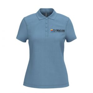POLO FEMME SKY BLUE K255 M.COURTES BRODERIE COEUR...