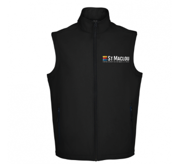 SOFTSHELL HOMME NOIR SANS MANCHE 4XL COEUR/DOS...