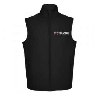 SOFTSHELL HOMME NOIR SANS MANCHE BRODERIE COEUR/DOS...