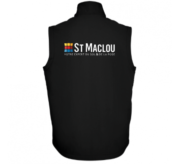 SOFTSHELL HOMME NOIR SANS MANCHE BRODERIE...