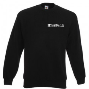 SWEAT NOIR - COEUR "SAINT MACLOU" / DOS "SERVICE POSE"...