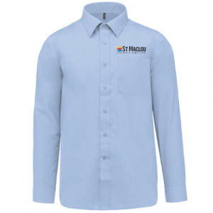 CHEMISE HOMME BLUE K545 M.LONGUES XS BRODERIE "ST-MACLOU"