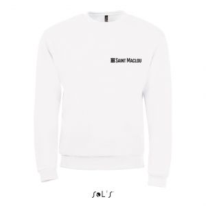 SWEAT BLANC - COEUR "SAINT MACLOU" - NOIR