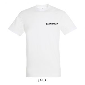 T-SHIRT BLANC - COEUR "SAINT MACLOU" - NOIR