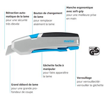 Couteau ergonomique SECUPRO 625001 MARTOR